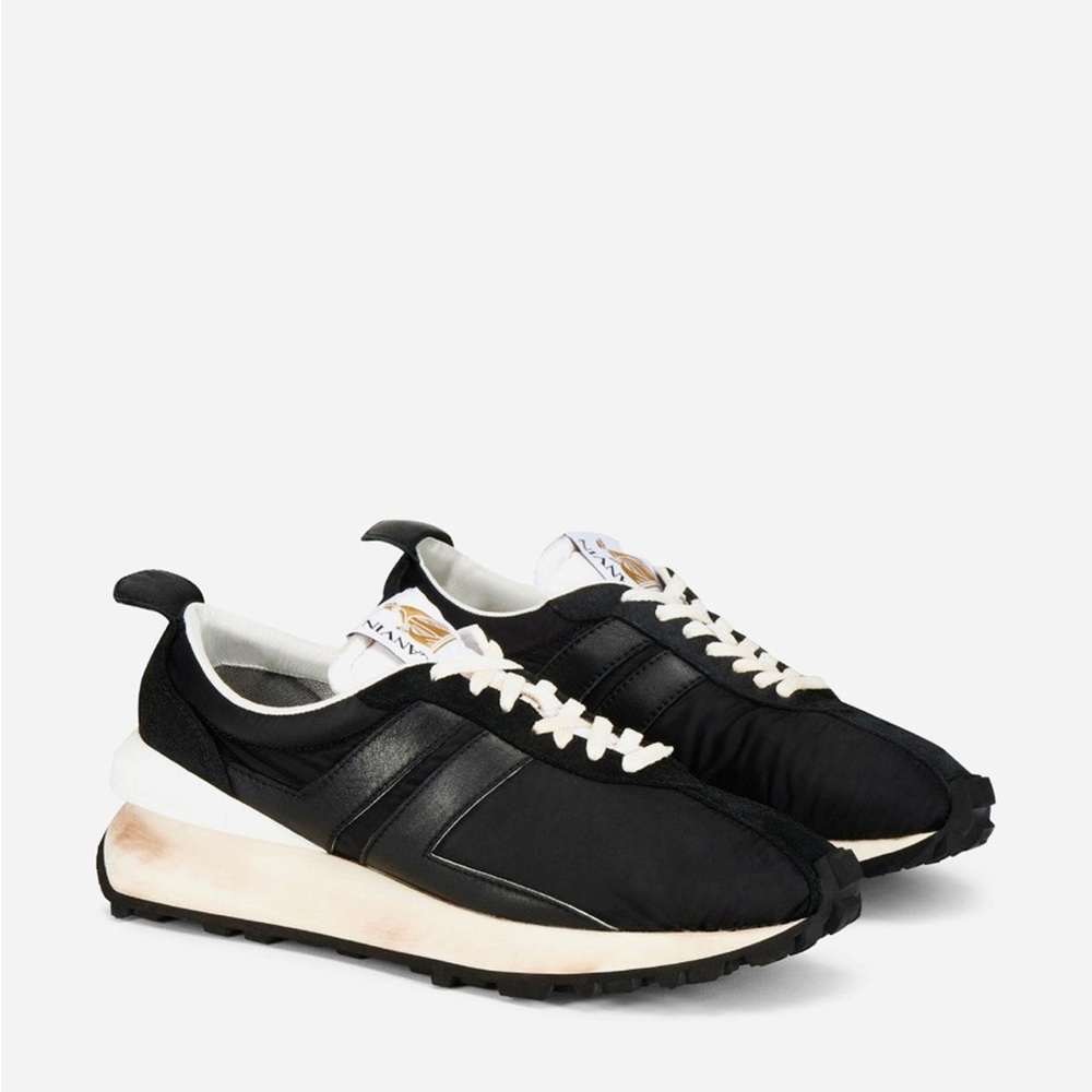 Lanvin Black and White Low-Top Sneakers